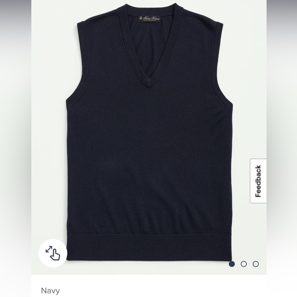 Brooks Brothers Men's Dark Blue V-Neck Sweater Vest - Picture 1 of 5